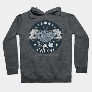 Spoonie Witch Moth Moon Stars Blue Hoodie